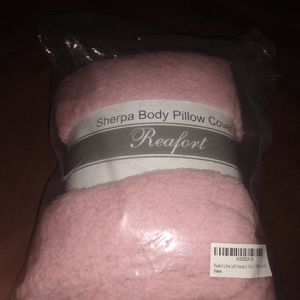 Pink Sherpa body pillow cover